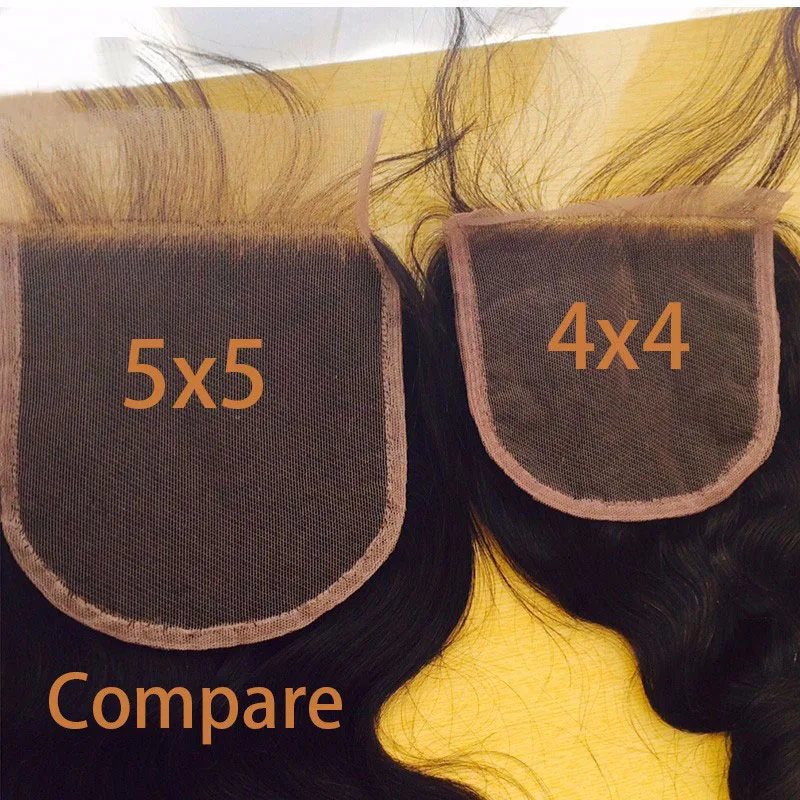 5x5 кружева бразильские волосы с закрытием свободная волна предварительно сорвал человеческие синтетические волосы с детскими волосами отбеленные узлы Remy Prosa