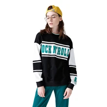 Toyouth толстовки в стиле хип-хоп, женские хлопковые толстовки контрастного цвета, в полоску, в стиле пэчворк, с длинным рукавом, спортивный костюм