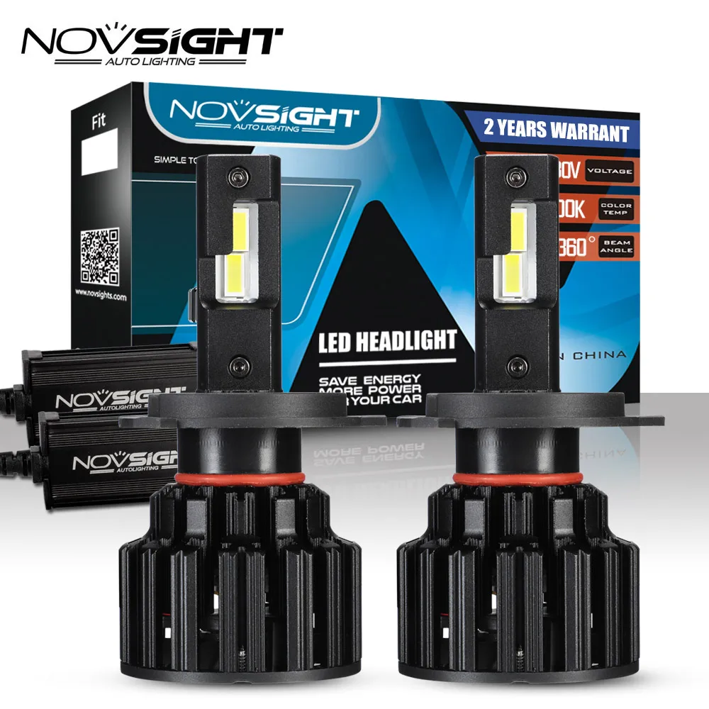 NOVSIGHT Автомобильный светодиодный светильник H4 H7 H8 H9 H11 9005/HB3 9006/HB4 100 Вт 20000LM 6000K |