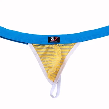 

KWAN.Z gay men underwear jockstrap string homme thong men stripe transprent mesh male underwear sexy lingerie mens g strings