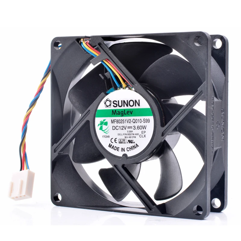 Brand new original MF80251V2-Q010-S99 8cm 8025 12V 3.60W 4 lines chassis CPU cooling fan | Компьютеры и офис
