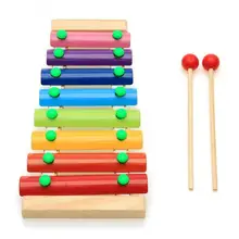 Розничная, детские 8 нот, деревянные ксилофон, музыкальные игрушки, ксилофон, музыкальный инструмент Juguetes