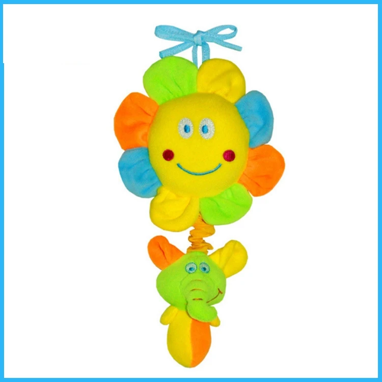 Baby Kids Plush Rattle Toys Educational Musicalt Moon Soft Baby Teether Bed Stoller Hanging Musical Raccoon 2