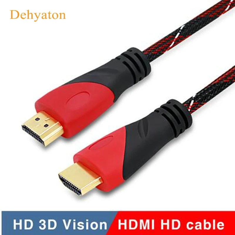 Кабель HDMI в нейлоновой оплетке 0 5 м 1 2 3 Шнур 1080P 3D для PS4 Xbox проектора HD ЖК экран Apple