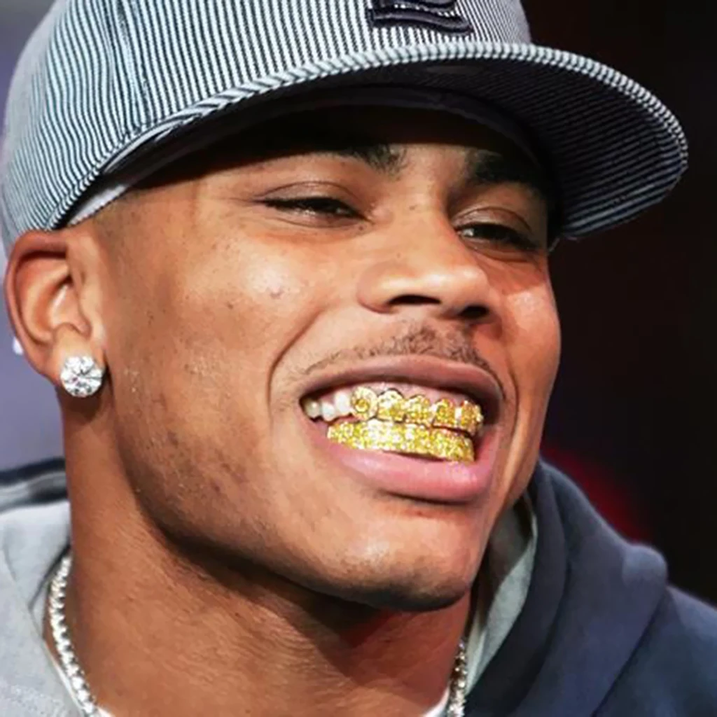 

Unisex Women Men Hip-Hop Rapper Crystal Rhinestone Gold Mouth Caps Custom Teeth Grills Bottom Set