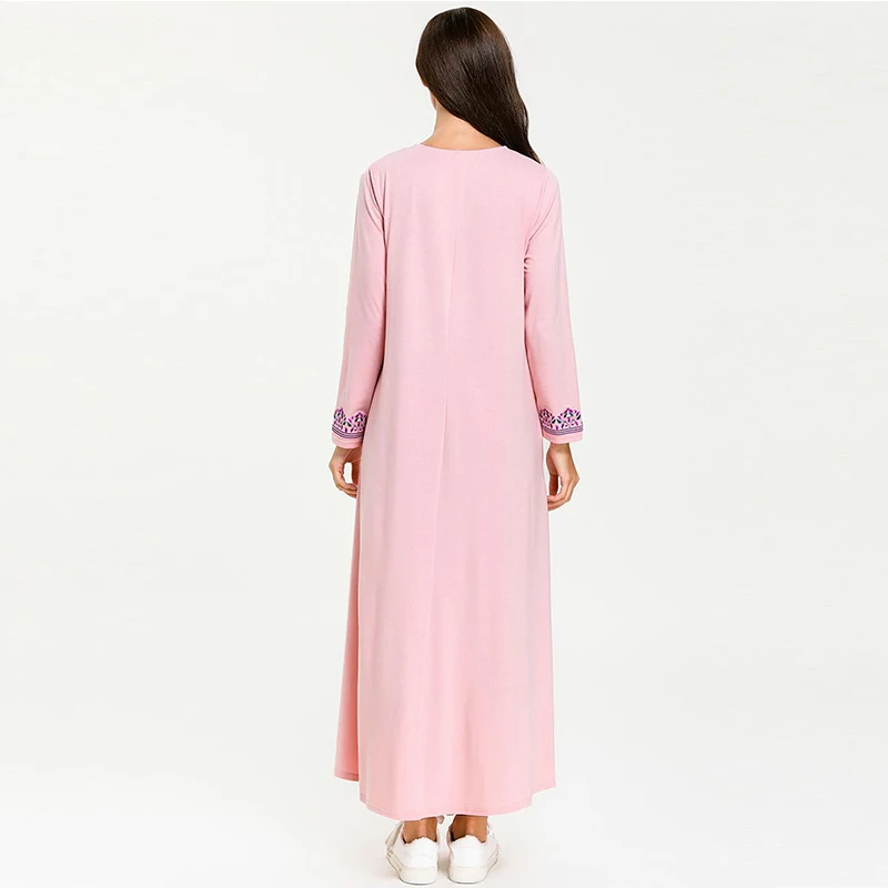Женское мусульманское платье с цветочной вышивкой Abaya элегантное Кафтан в Дубае