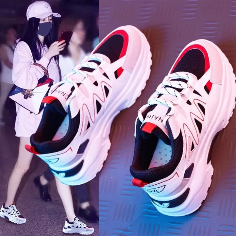 

Sneakers women's shoes spring and autumn new women's platform i wild casual shoes fashion breathable lace women's shoes