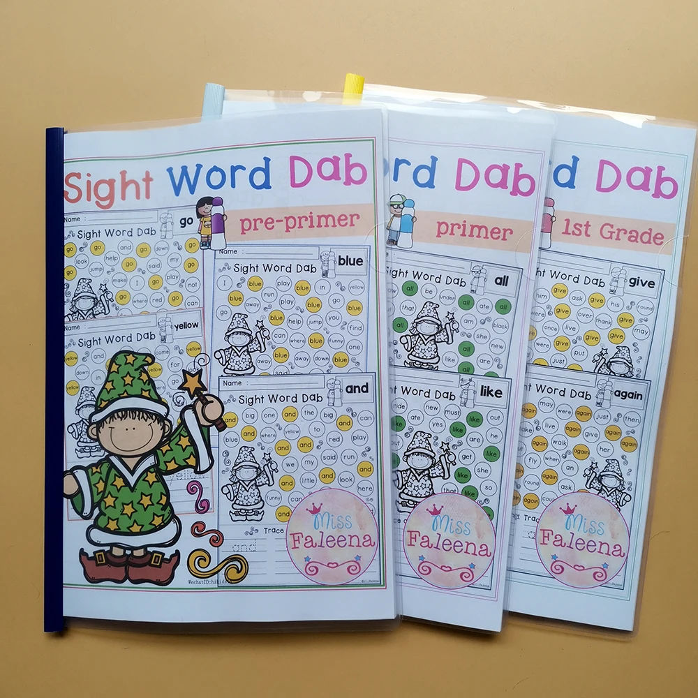 

Educational Toys for Children Learn English Homework Sight Word Dab WorkSheets Interactive Phonics Coloring Practice Book Kids
