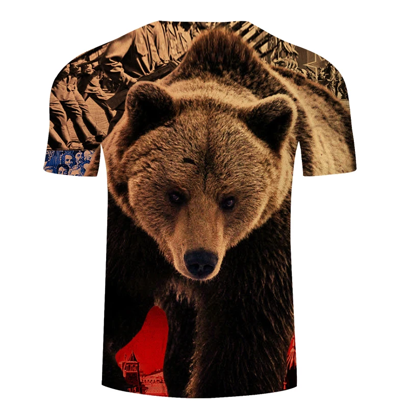 Brand Russia T-shirt Bear T Shirt Russian Flag Tshirt Fitness T Shirt Men 3d Anime Tshirts Sexy Male Shirts Mens Clothing