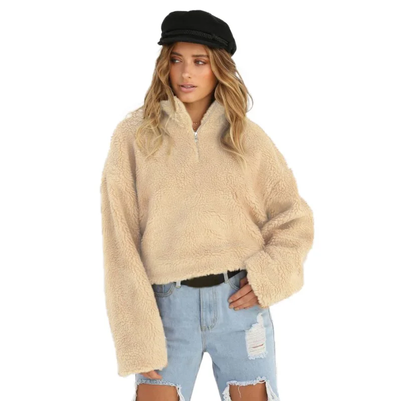 2018 Fashion Women Sweatshirts Casual Solid Color Block