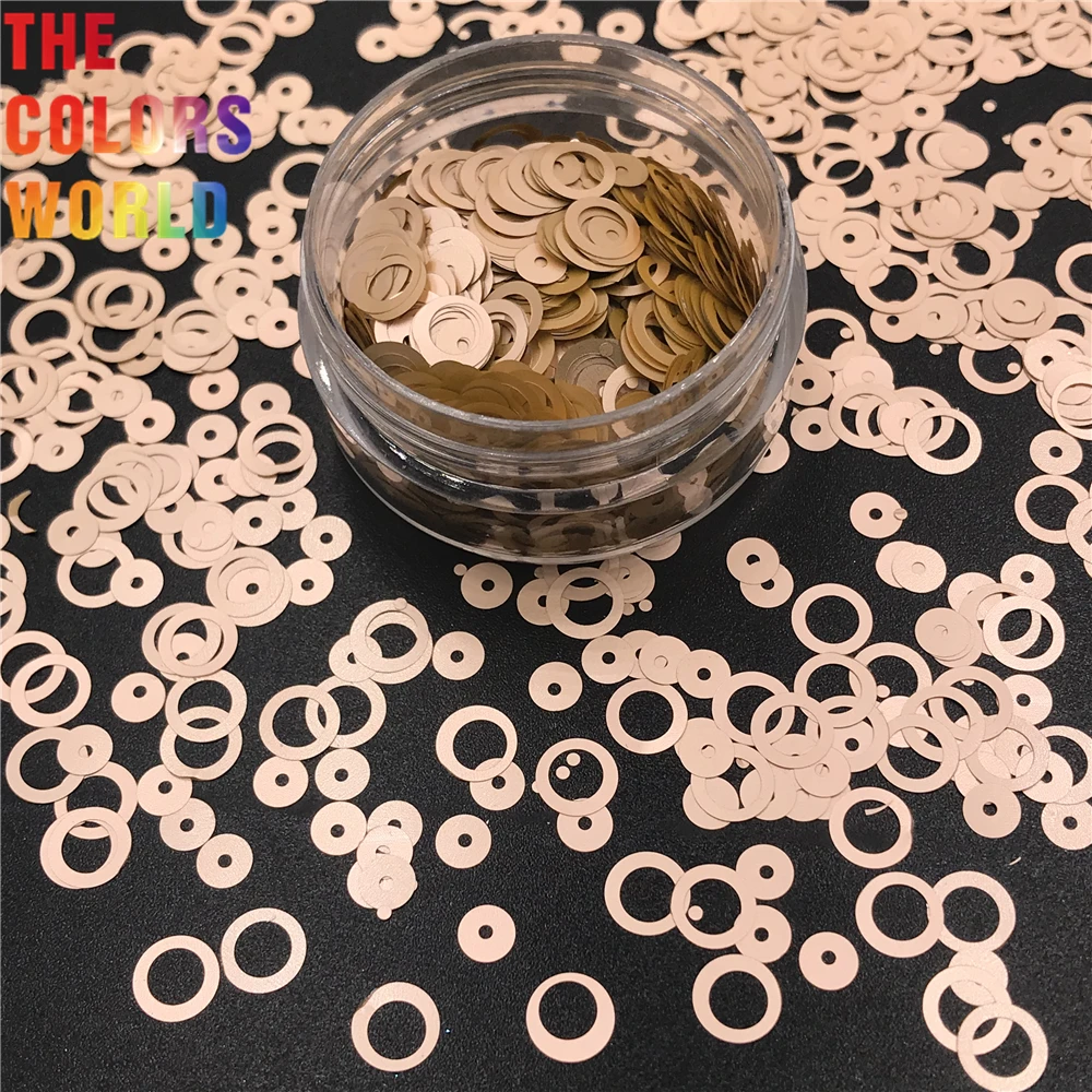 

TCT-322 Hollow Ring Pearlescent Crystal Metallic Luster 6MM Glitter Nail Art Decoration Tumblers Crafts Festival Accessories