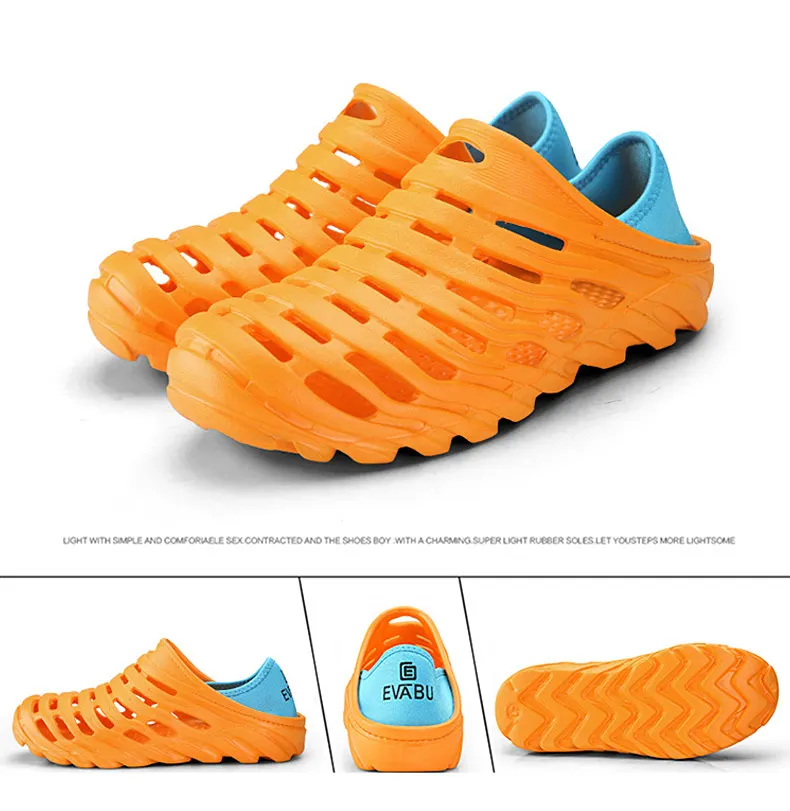 1 (43)Sandals Mesh Shoes Men Breathable Beach Slippers Sport Water Socks Hollow Aqua Wading Shoes Chaussure Homme