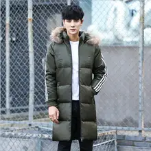 Новые зимние армейские зеленые длинные пальто теплые мужские парки хлопковая куртка мужской британский стиль с капюшоном верхняя одежда ветрозащитное пальто для мужчин