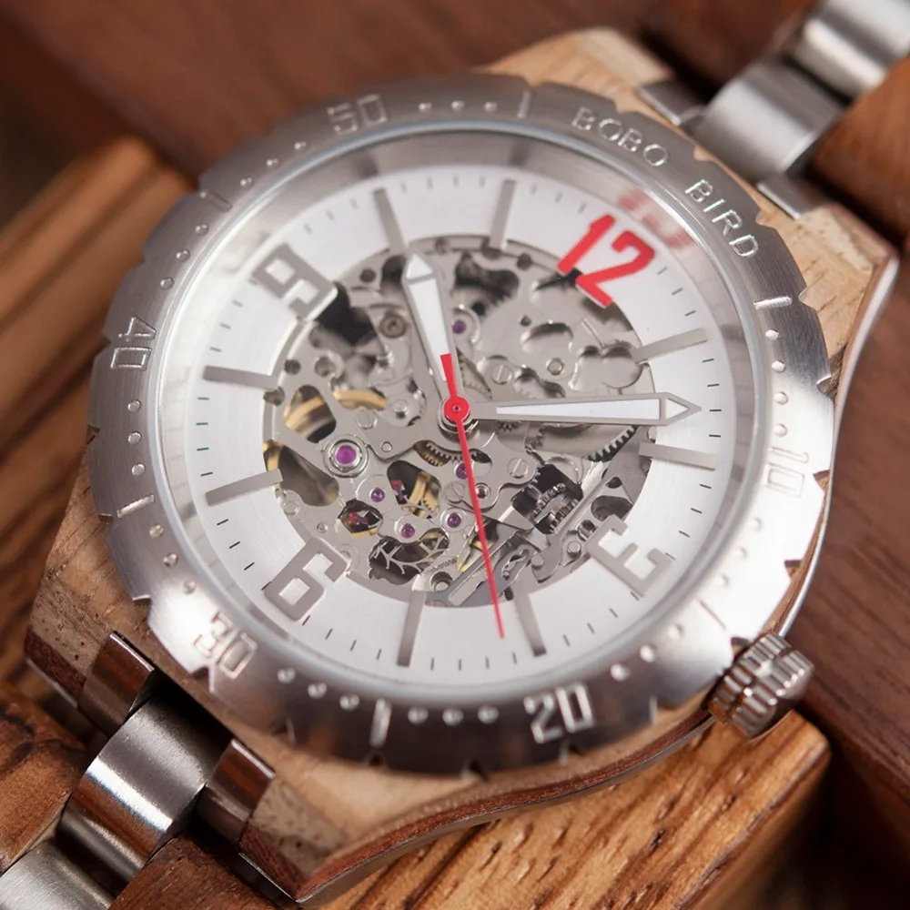 BOBO BIRD Мужские механические наручные часы erkek kol saati водонепроницаемые Роскошные автоматические часы от ведущего бренда Подарочный браслет деревянная коробка Q29