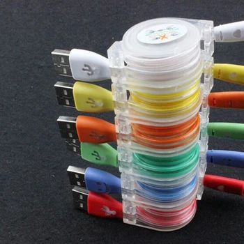 

100pcs Newest Visible Flashing LED Bright Light 8 Pin Retractable USB Charger Data Cable Flat Cord For iPhone X 6 6s 7 8 plus