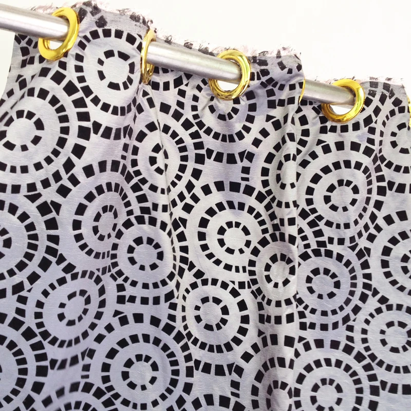 

Cheap Grey Taffeta Flocked Thin Fabric for Curtain,Decorative Circle Shinny Fabric for Dress,Stage Sewing Cloth Materials