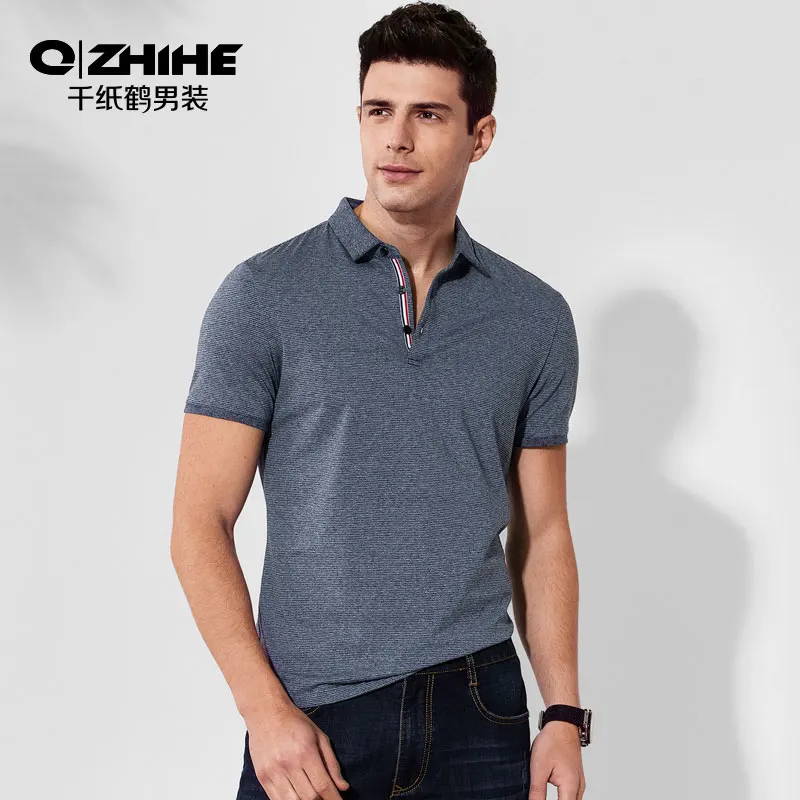 QZHIHE 2019 мужская летняя новая деловая рубашка поло с короткими рукавами