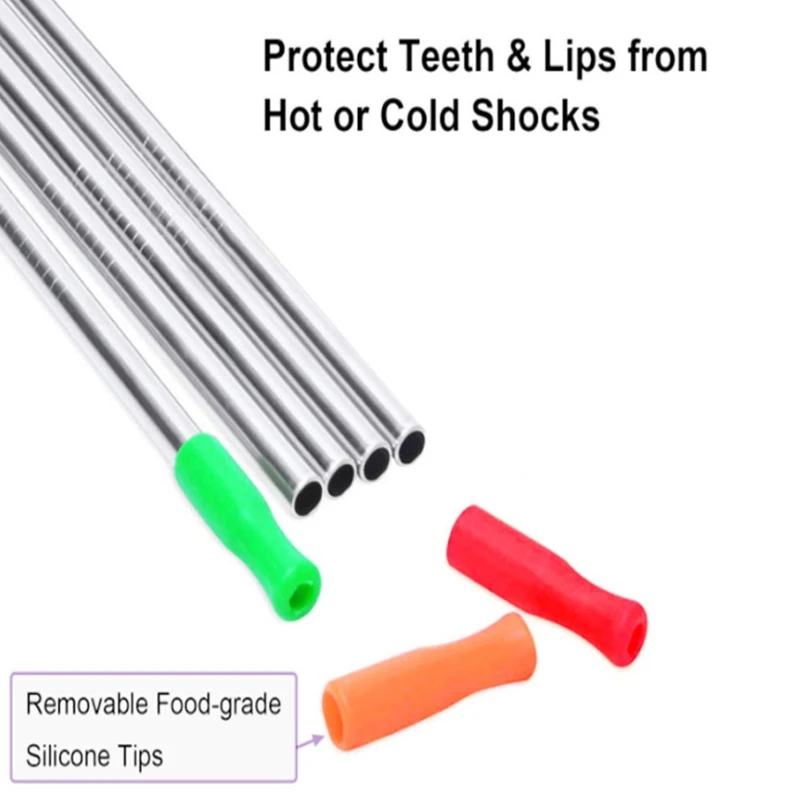 Silicone Tips for 8mm Stainless Steel Straws — The Ecoporium