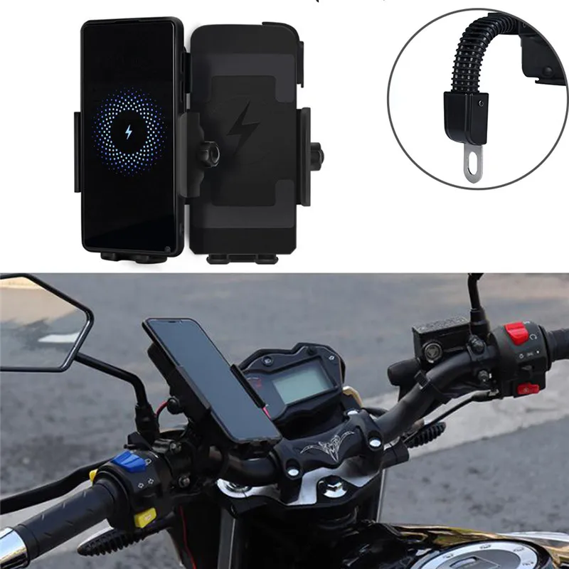 

Motorcycle Phone Holder Qi Wireless Charger Motorcycle Charger Mount Extended For Phones Fast Wireless Charging Moto Accessories