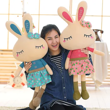 

Wholesale Rabbit Cloth Doll Girl Pillow Soft Cushion 50-100cm Large Size Toys Cute Rabbit Plush Toys Stuffed Plush Animals Kids