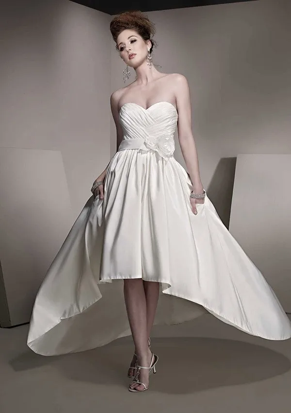 Knee length long back wedding dress Knee length long back wedding dress