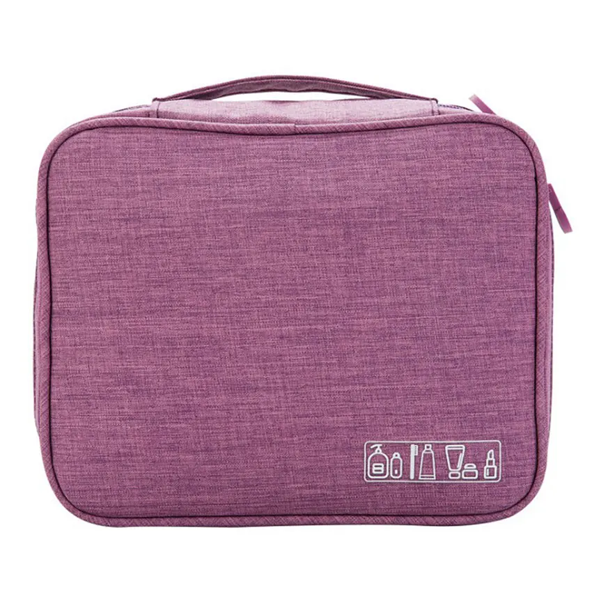JIARUO, водонепроницаемая квадратная косметичка для женщин и мужчин, косметичка для макияжа, дорожный набор, органайзер, сумка с прозрачным интервалом - Цвет: purple