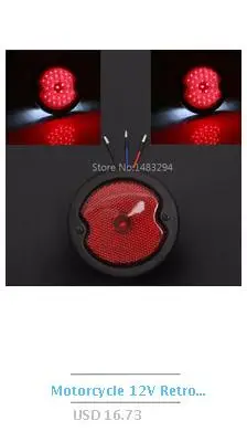 Мотоцикл 12 В Ретро черный ободок красный объектив светодиодный задний фонарь стоп-сигнал подходит для Harley Honda Cruiser Универсальный