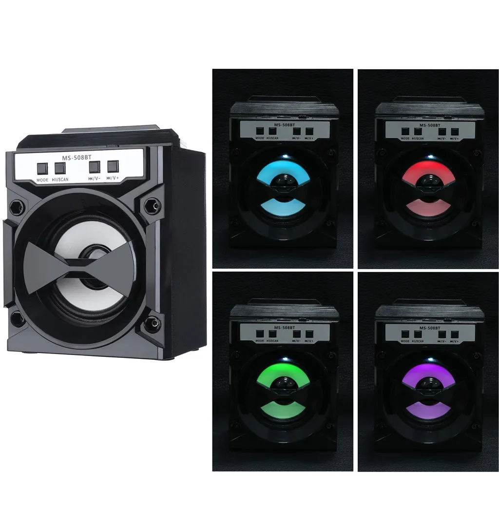

Portable Wireless Bluetooth Speaker Large Size Stereo FM Radio LED Light Waterproof Portable Outdoor Speaker Support TF Card