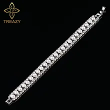 TREAZY элегантный имитация жемчуга кристалл браслеты для женщин женский серебряный браслеты и браслеты свадебные украшения подарок