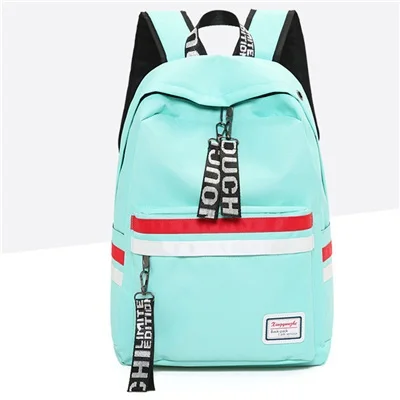 Casual Nylon Backpack Women School Bag For Teens Girls Student Laptop Backpack Travel Bagpack Large Capacity Mochila Mujer - Цвет: Зеленый