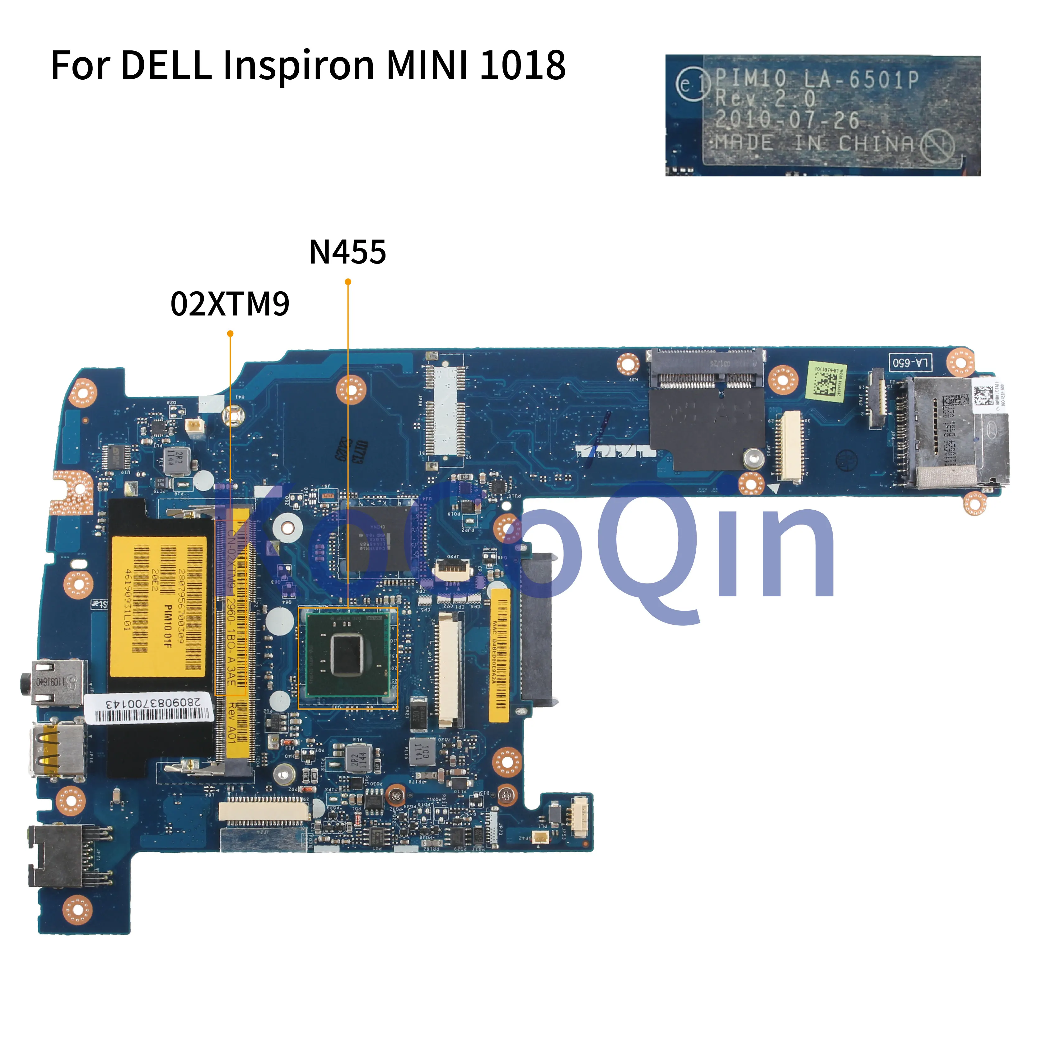 KoCoQin материнская плата для ноутбука DELL MINI 1018 N455 PIM10 LA 6501P CN 02XTM9 02XTM9|Материнские