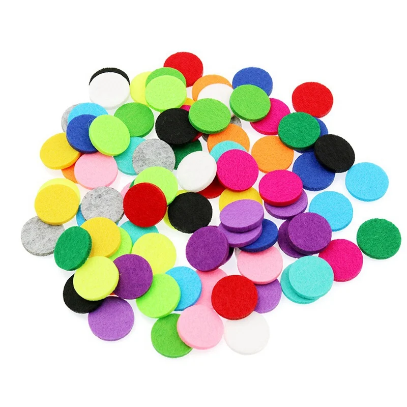 

22mm Colorful Trendy Aromatherapy Round Felt Pads Fit for 30mm Essential Oil Diffuser Floating Locket DIY Accessories 30pcs