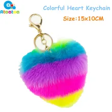1 шт. 15x10 см красочные сердца помпонами плюшевый брелок для автомобиля мешок дома висят украшения best подарки