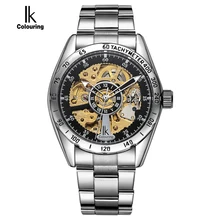 IK Men 2017 Wristwatches Roman Number Scale Automatic Self-Wind Watch Hollow Pointer Digital Meter Circle Hardlex Business Watch
