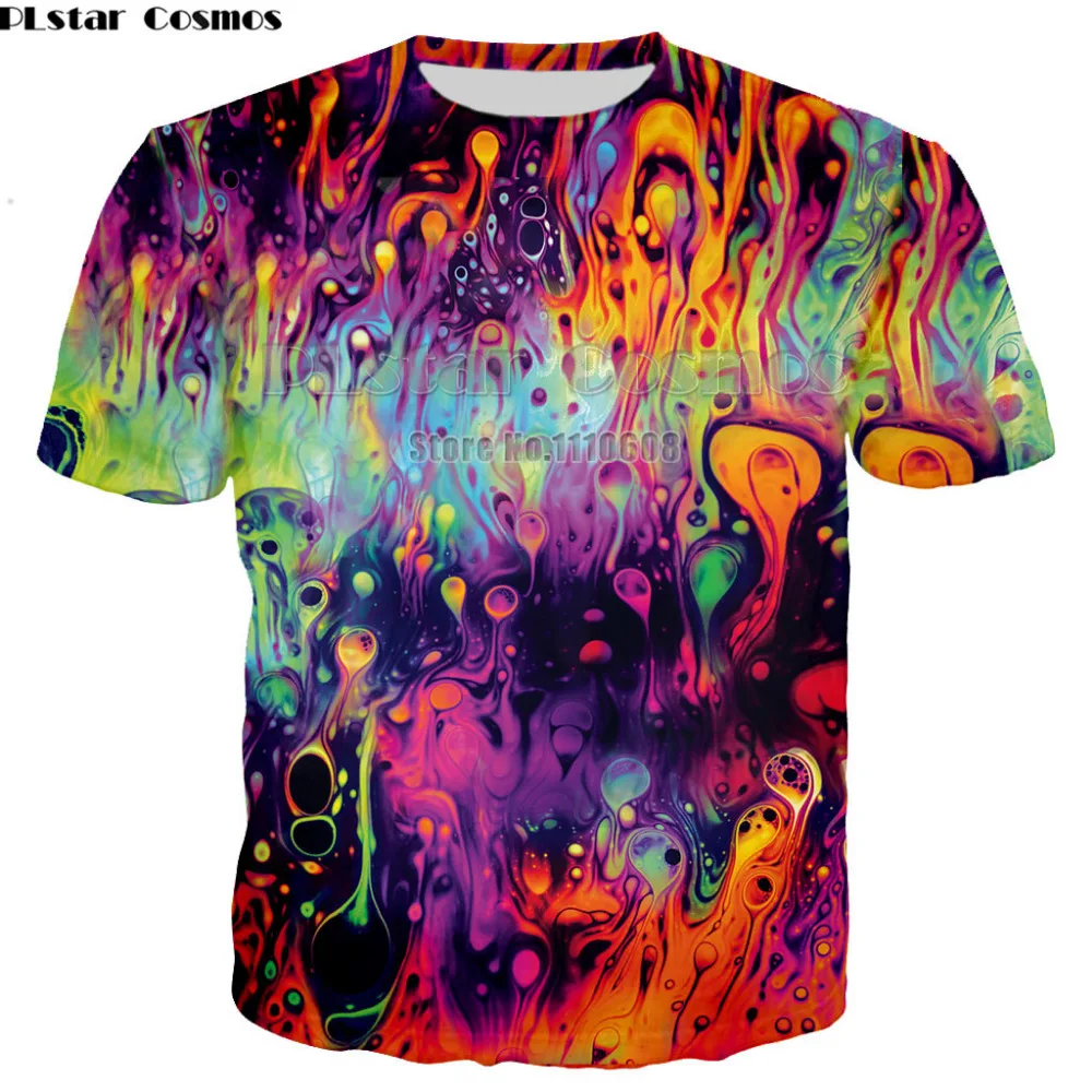 PLstar Космос футболка для мужчин и женщин 3d печатных Красочные Триппи летняя модная одежда хип хоп печатных слона психоделические тройники