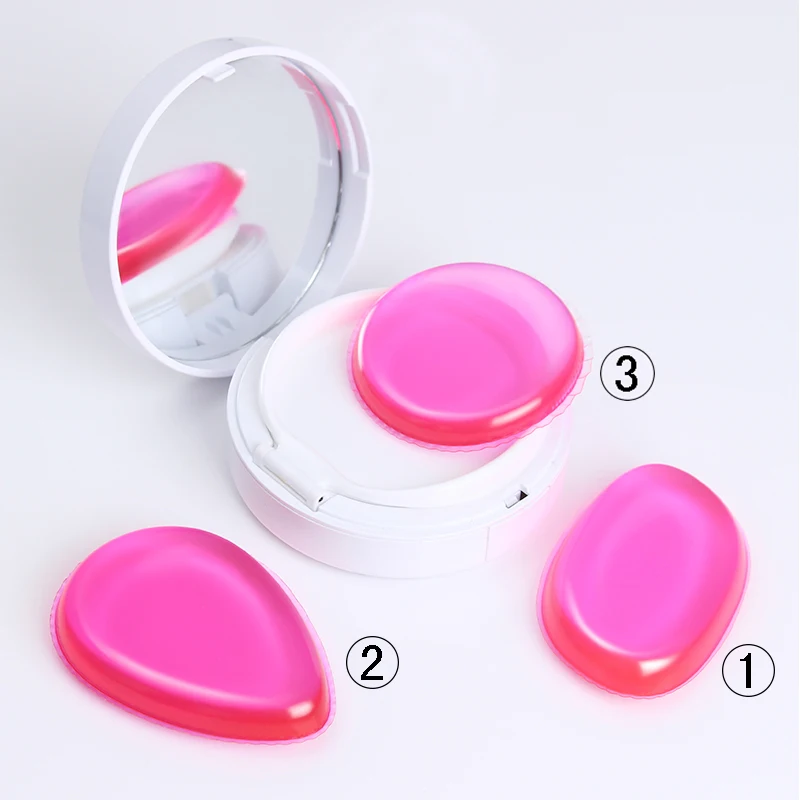 1 шт Желе мягкий силиконовый гель пудра слоеная губка фиолетовый розовый для косметического лица основа для макияжа инструмент с Opp пакетом или коробкой