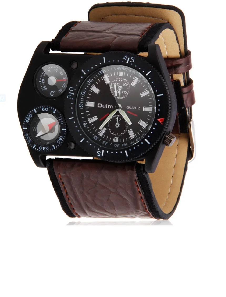 font b OULM b font Mens font b Luxury b font Sports Compass Thermometer Military