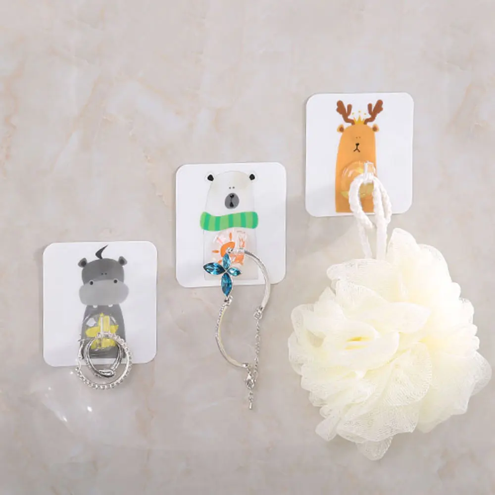 

Nordic Cartoon Hanger Hook Hippopotamus Polar Bear Key Towel Household Kitchen Shower Gadget Home Animal Hooks Wall Mount Holder