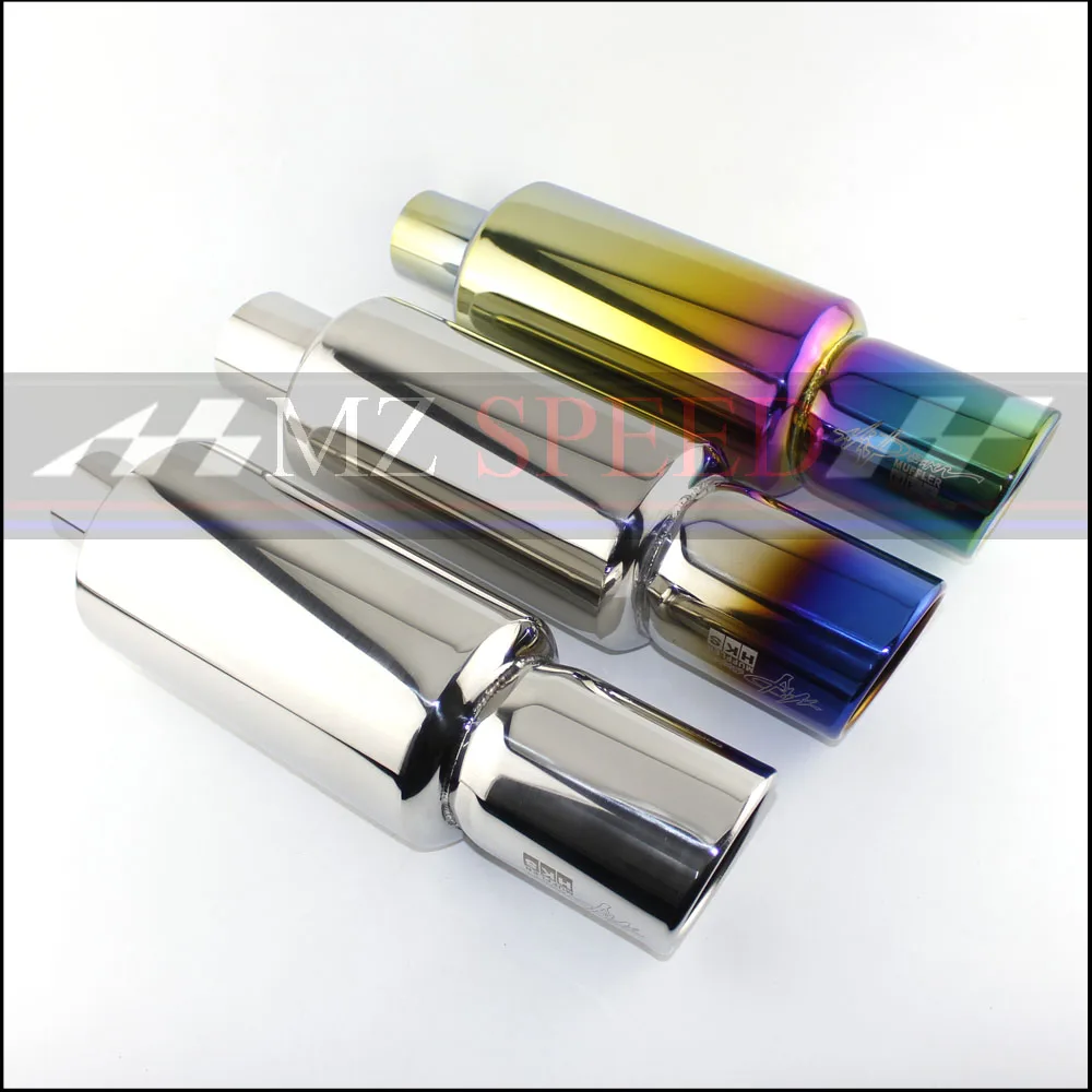 

Car Muffler Exhaust Pipe Tip Polished Stainless Steel Burnt Tip And Silencer 3"inlet to 90mm outlet Exhaust tip Muffler
