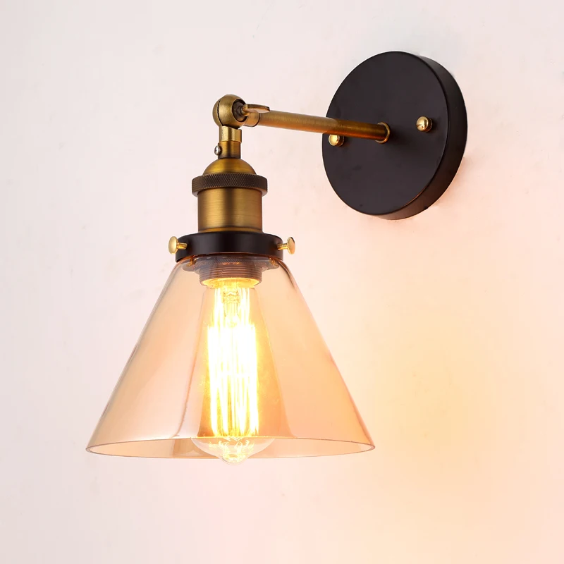  Wholesale Price Loft Vintage Industrial Edison Wall Lamps Clear Glass Lampshade Antique Copper Wall - 32422881093