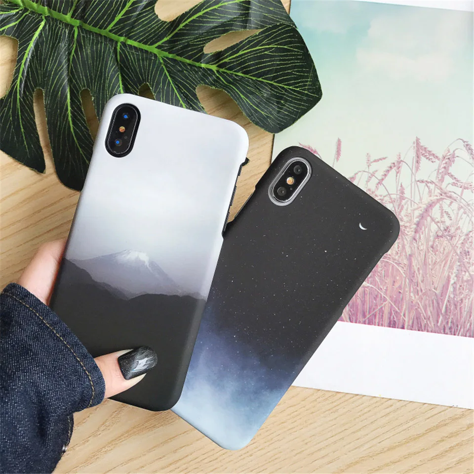 Lovebay чехол для телефона для iPhone 11 6 6 S 7 8 Plus X XR XS 11Pro Max звездное небо Луна Звезда вулканический ультра тонкий жесткий PC чехол