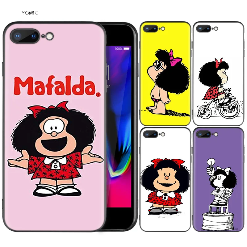 

Silicone Case Shell Coque for iPhone 7 8 6 6S Plus X XS MAX XR 5C 5 5S SE 7Plus 8Plus 7+ 8+ Mafalda