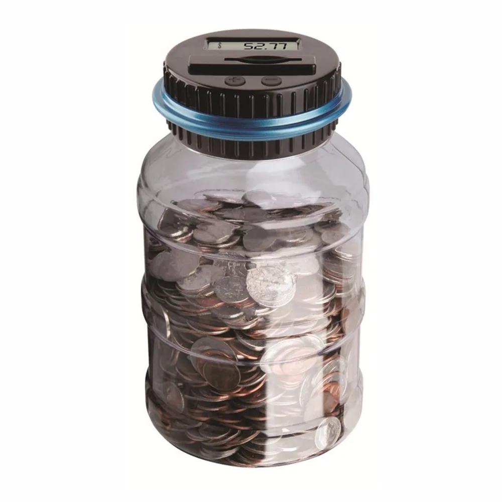 

LCD Display Electronic Digital Counting Coin Bank Money Saving Box Jar Counter Bank Best Gift for Children Kids