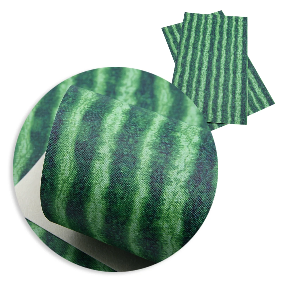 

David accessories 50*70cm Watermelon Grid Printed Synthetic Leather Patchwork For Hair Bow Bag Wallet Phone Cover DIY,1Yc6791