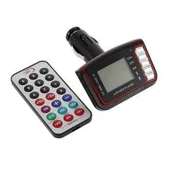 

Poratable Rotatable Car FM Transmitter USB Large Color Screen MP3/MP4 Player Wireless Car Kit 12V Car Charger Support SD TF Card