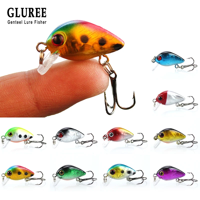 

GLUREE 1Pcs Mini Popper Fishing Lures Minnow 3cm 1.5g ABS Hard Bait Floating Wobblers Crankbait Artificial Bait Swimbait Tackle