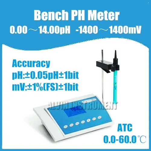 Бесплатная доставка Настольный измеритель PH тестер (0,00 ~ 14,00) pH 0 ~ +-1400mV точность: +-0.05pH