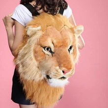 Модная сумочка в виде головы тигра Рюкзак с изображением Льва белый Рюкзак Сумочка в виде головы тигра s