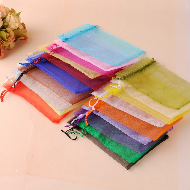 Jewelry Bag Wholesale Gift Bag 100pcs/lot 13*18cm Medium Size Solid Clear Organza Bags ...