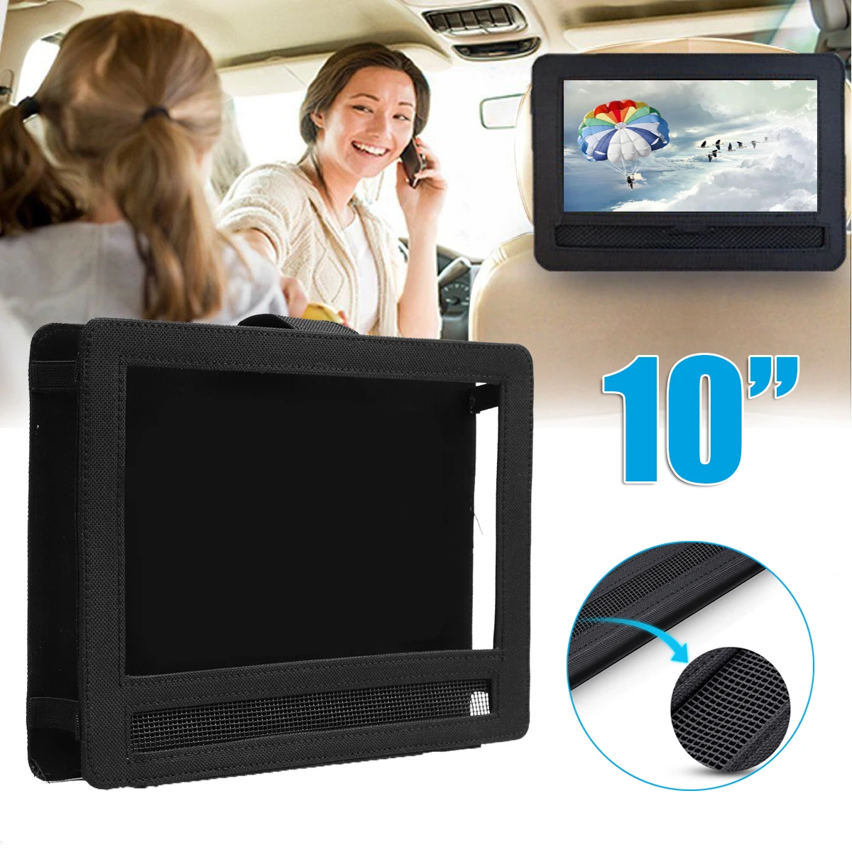 Портативный 9,8 дюймовый dvd-плеер цифровой автомобильный перезаряжаемый плеер с игрой FM Радио ТВ AV монитор кардридер с держателем планшета